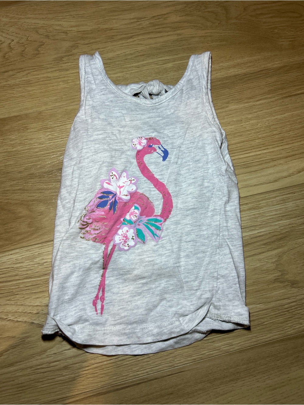 Carter's White Tank Top with Pink Flamingo Graphic